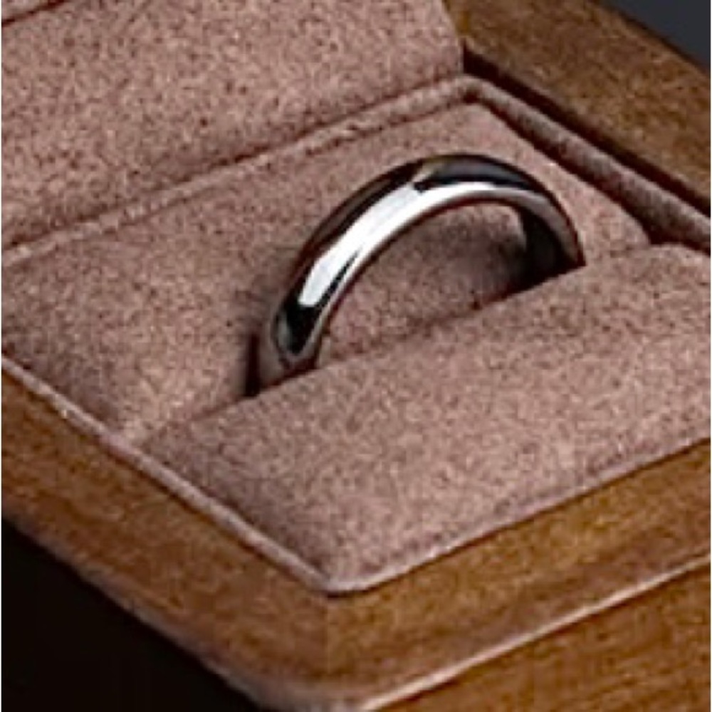 4mm wide Triton Tungsten Carbide Silver Wedding Band Ring COMFORT FIT - Picture 2 of 4